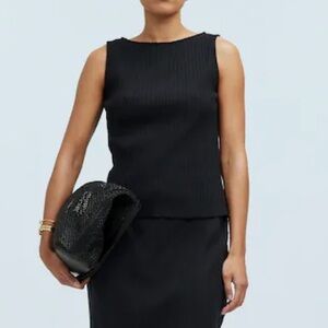 Madewell Ribbed Boatneck Tank Black